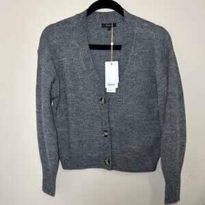 Quince Baby Alpaca-Merino Wool Cropped Cardigan Charcoal Small  NWT